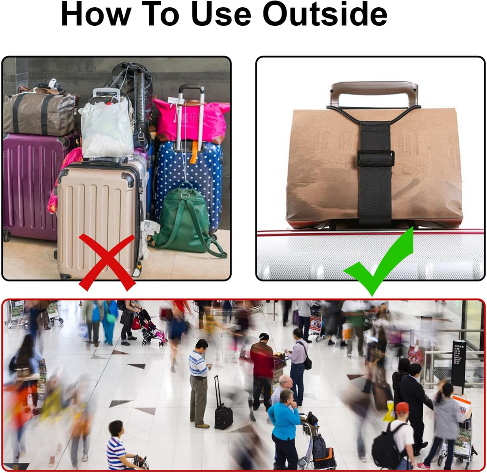 💥 2pack Multi Use Strong Adjustable Luggage Connector Straps